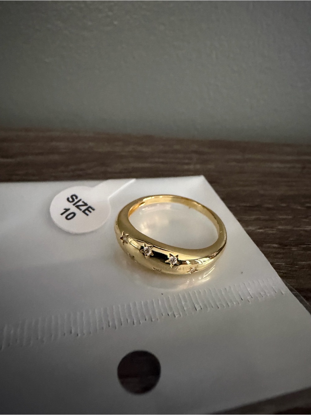 Gold Star Accent Women's Ring - Size 10